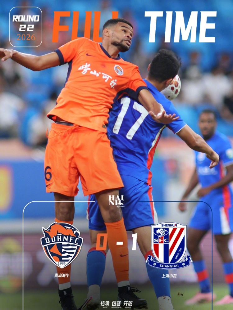 FULLTIME 全场比赛结束，青岛海牛0